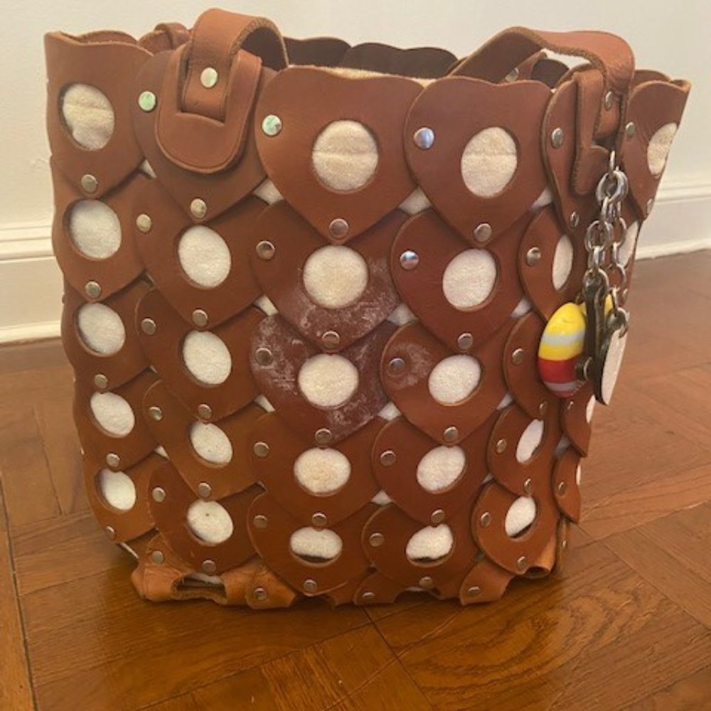 Juicy Leather Heart Beach Bag